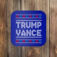 Trump Vance 2024 For President Trump Jd Vance Ugly Christmas Gift Coaster