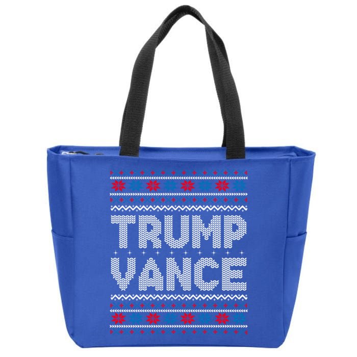 Trump Vance 2024 For President Trump Jd Vance Ugly Christmas Gift Zip Tote Bag