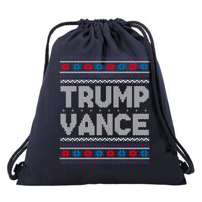 Trump Vance 2024 For President Trump Jd Vance Ugly Christmas Gift Drawstring Bag