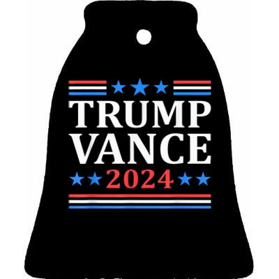 Trump Vance 2024 For President Vp Usa Election Patriotic Rally Pa Ceramic Bell Ornament