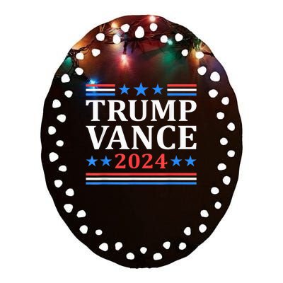 Trump Vance 2024 For President Vp Usa Election Patriotic Rally Pa Ceramic Oval Ornament