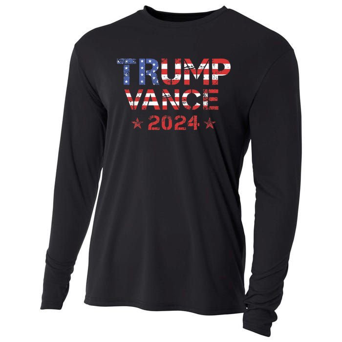 Trump Vance 2024 Vintage Patriotic Cooling Performance Long Sleeve Crew