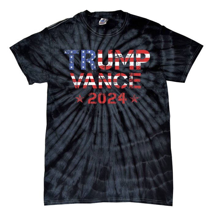 Trump Vance 2024 Vintage Patriotic Tie-Dye T-Shirt