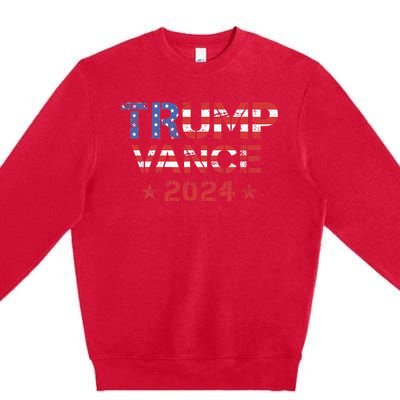 Trump Vance 2024 Vintage Patriotic Premium Crewneck Sweatshirt