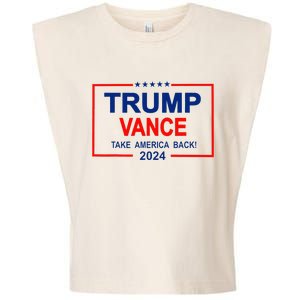 Trump Vance 2024 Strip Trump Jd Vance Take America Back Garment-Dyed Women's Muscle Tee