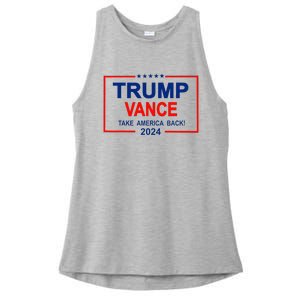 Trump Vance 2024 Strip Trump Jd Vance Take America Back Ladies PosiCharge Tri-Blend Wicking Tank