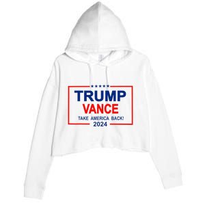 Trump Vance 2024 Strip Trump Jd Vance Take America Back Crop Fleece Hoodie