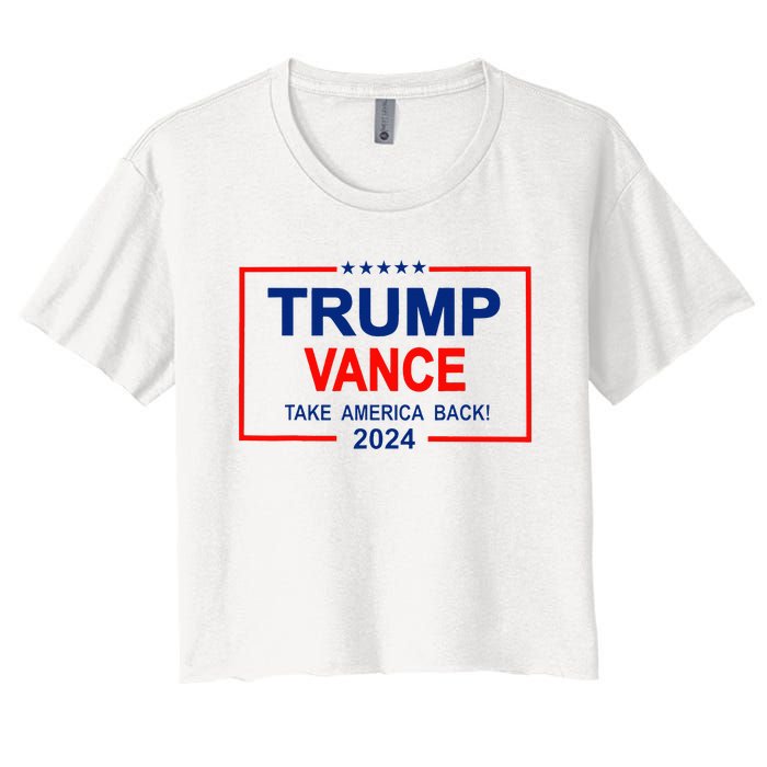 Trump Vance 2024 Strip Trump Jd Vance Take America Back Women's Crop Top Tee