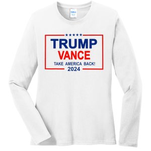 Trump Vance 2024 Strip Trump Jd Vance Take America Back Ladies Long Sleeve Shirt