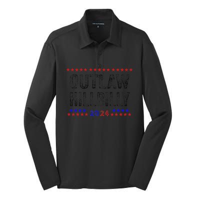 Trump Vance 2024 45 47 For President Outlaw Hillbilly 2024 Silk Touch Performance Long Sleeve Polo