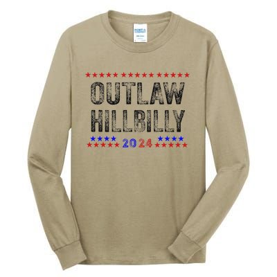 Trump Vance 2024 45 47 For President Outlaw Hillbilly 2024 Tall Long Sleeve T-Shirt