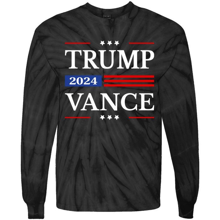 Trump Vance 2024 Election American Flag Usa Flag Donald Trump 2024 President Jd Tie-Dye Long Sleeve Shirt