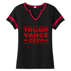 Trump Vance 2024 For President Vp Usa Election Patriotic Ladies Halftime Notch Neck Tee