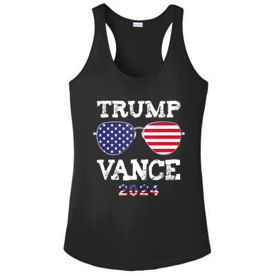 Trump Vance 2024 President Trump Supporter Suglasses Design Ladies PosiCharge Competitor Racerback Tank