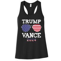 Trump Vance 2024 President Trump Supporter Suglasses Design Women's Racerback Tank