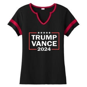 Trump Vance 2024 For President Vp Usa Election Patriotic Ladies Halftime Notch Neck Tee