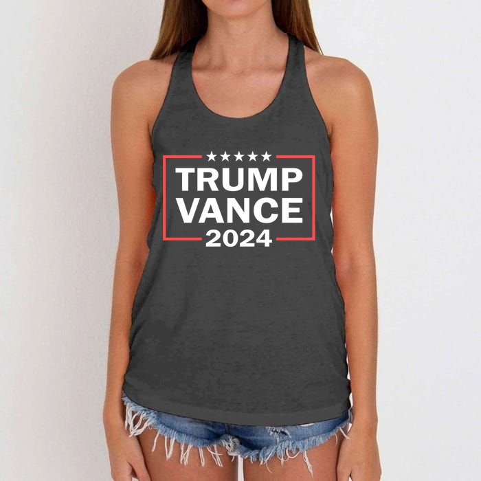 Trump Vance 2024 For President Vp Usa Election Patriotic Women's Knotted Racerback Tank