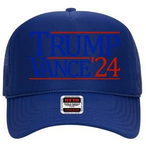 Trump Vance 24 President Trump 2024 Trump Vance Gift High Crown Mesh Back Trucker Hat