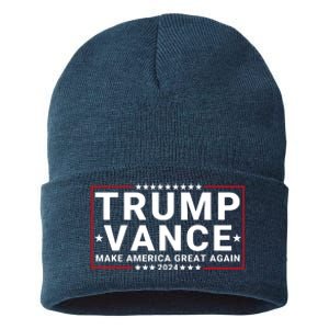 Trump Vance 2024 Republican Vp Presidential Election Sustainable Knit Beanie