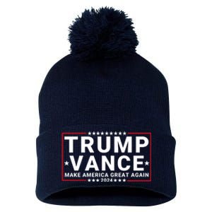 Trump Vance 2024 Republican Vp Presidential Election Pom Pom 12in Knit Beanie