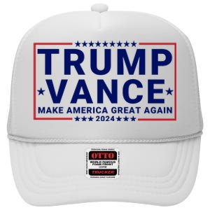 Trump Vance 2024 Republican Vp Presidential Election High Crown Mesh Back Trucker Hat