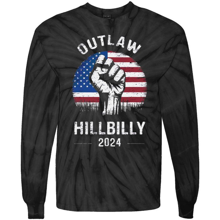 Trump Vance 2024 Outlaw Hillbilly Freedom 2024 Tie-Dye Long Sleeve Shirt