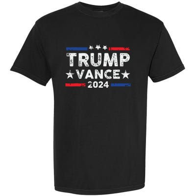 Trump Vance 2024 Us Flag Vintage Election President 2024 Garment-Dyed Heavyweight T-Shirt