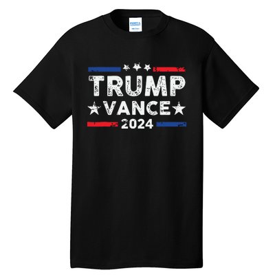 Trump Vance 2024 Us Flag Vintage Election President 2024 Tall T-Shirt