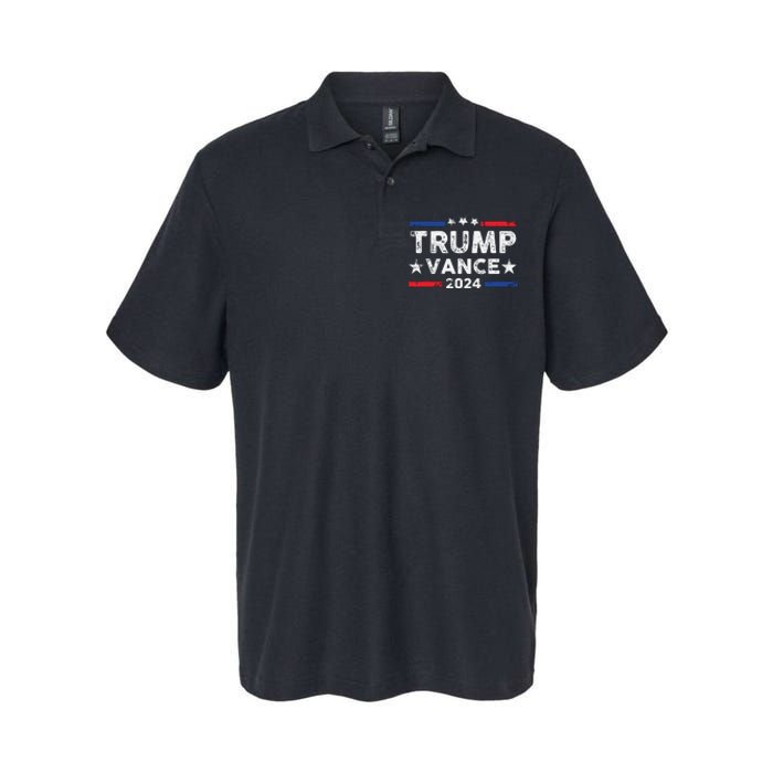 Trump Vance 2024 Us Flag Vintage Election President 2024 Softstyle Adult Sport Polo