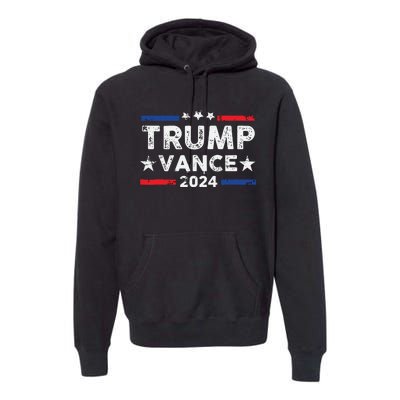 Trump Vance 2024 Us Flag Vintage Election President 2024 Premium Hoodie