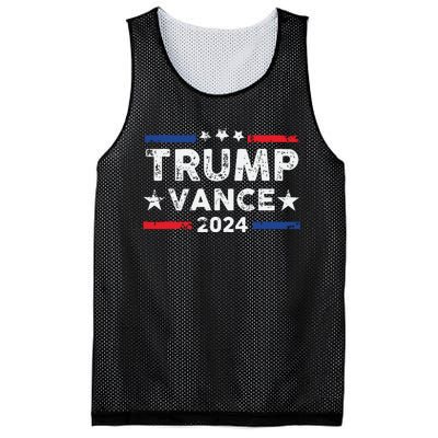 Trump Vance 2024 Us Flag Vintage Election President 2024 Mesh Reversible Basketball Jersey Tank