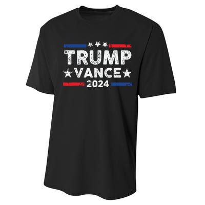 Trump Vance 2024 Us Flag Vintage Election President 2024 Performance Sprint T-Shirt