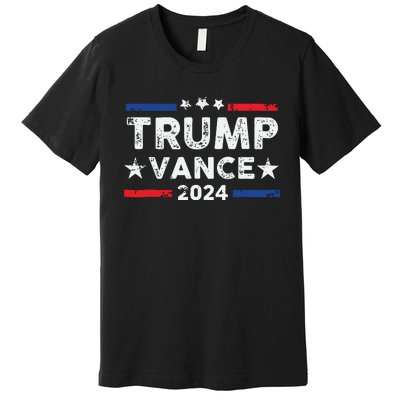 Trump Vance 2024 Us Flag Vintage Election President 2024 Premium T-Shirt