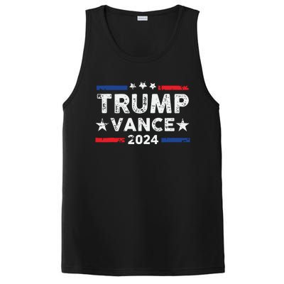 Trump Vance 2024 Us Flag Vintage Election President 2024 PosiCharge Competitor Tank