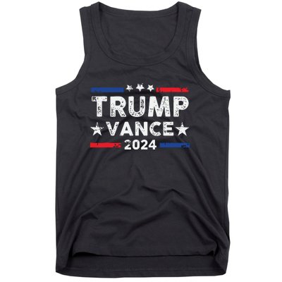 Trump Vance 2024 Us Flag Vintage Election President 2024 Tank Top