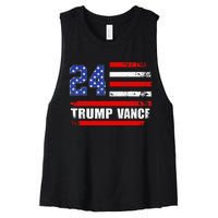 Trump Vance 2024 Donald Trump 2024 President J.D. Vance Jd Women's Racerback Cropped Tank