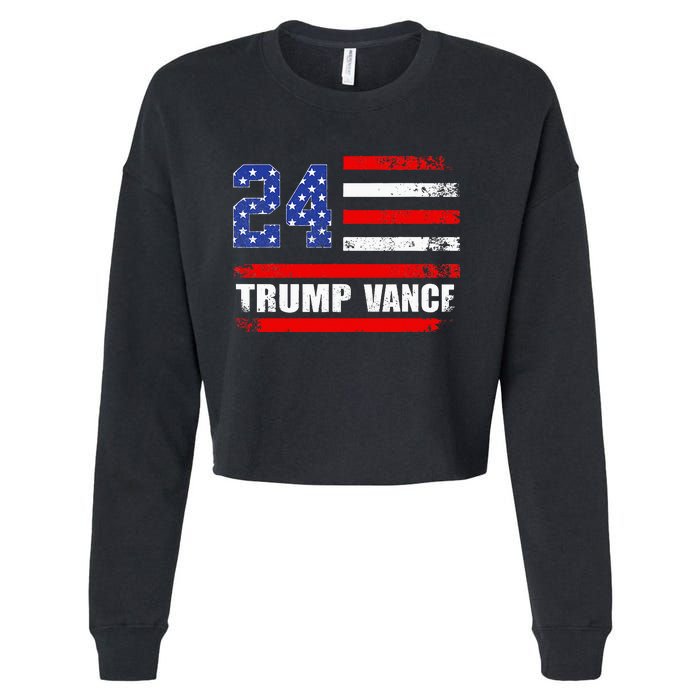 Trump Vance 2024 Donald Trump 2024 President J.D. Vance Jd Cropped Pullover Crew