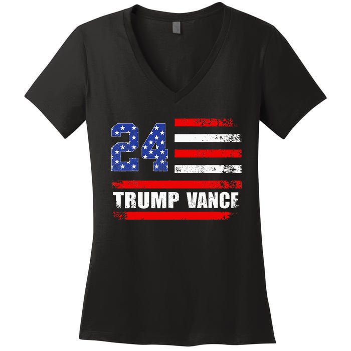 Trump Vance 2024 Donald Trump 2024 President J.D. Vance Jd Women's V-Neck T-Shirt