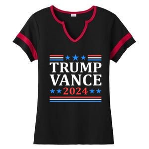 Trump Vance 2024 For President Vp Usa Election Patriotic Ladies Halftime Notch Neck Tee