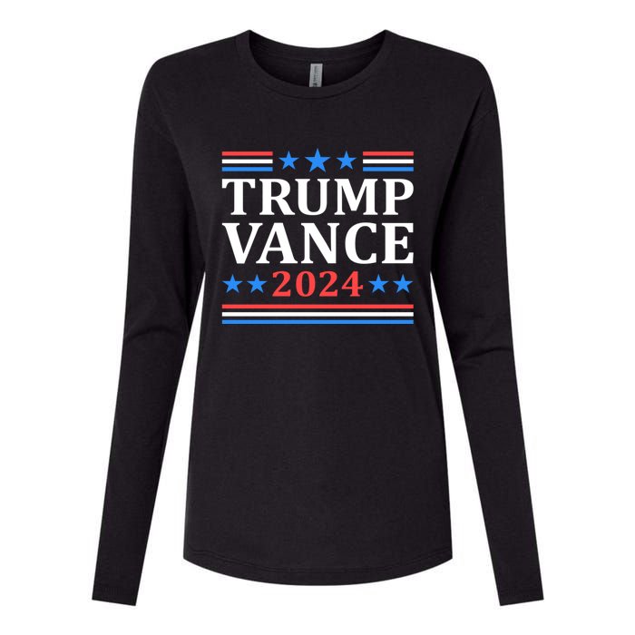 Trump Vance 2024 For President Vp Usa Election Patriotic Womens Cotton Relaxed Long Sleeve T-Shirt