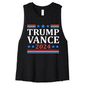 Trump Vance 2024 For President Vp Usa Election Patriotic Women's Racerback Cropped Tank