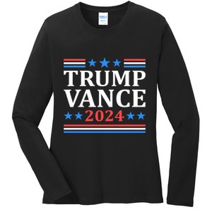 Trump Vance 2024 For President Vp Usa Election Patriotic Ladies Long Sleeve Shirt