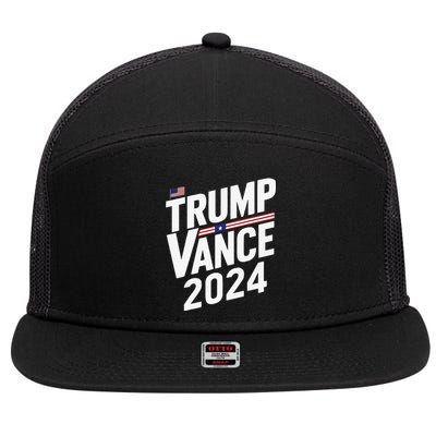 Trump Vance 2024 Election Donald Trump Jd Vance 2024 7 Panel Mesh Trucker Snapback Hat