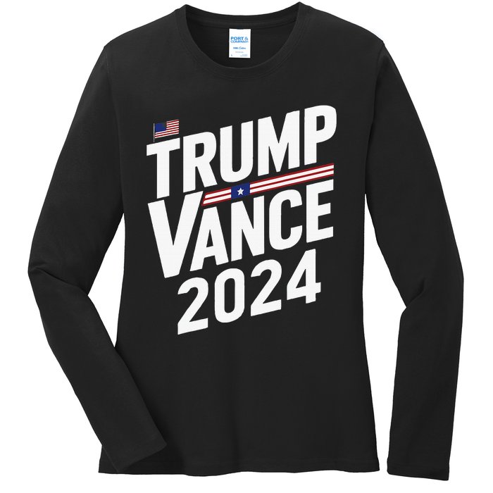 Trump Vance 2024 Election Donald Trump Jd Vance 2024 Ladies Long Sleeve Shirt