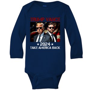 Trump Vance 2024 Take America Back Usa Election Baby Long Sleeve Bodysuit