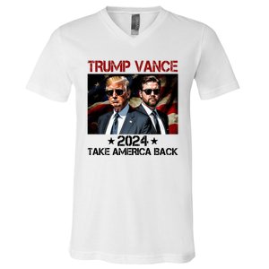 Trump Vance 2024 Take America Back Usa Election V-Neck T-Shirt