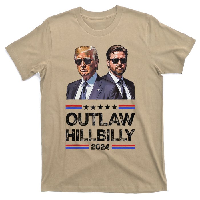 Trump Vance 2024 Outlaw Hillbilly Us Flag Vintage Elections T-Shirt