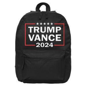 Trump Vance 2024 For President Vp Usa Election Patriotic 16 in Basic Backpack