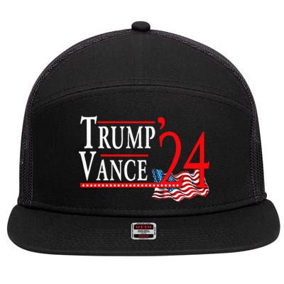 Trump Vance 2024 President Trump Supporter Re Election 7 Panel Mesh Trucker Snapback Hat