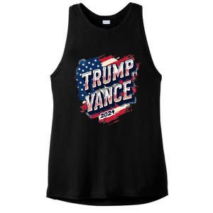 Trump Vance 2024 Retro Stripe Trump Jd Vance Ladies PosiCharge Tri-Blend Wicking Tank